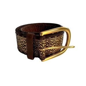 Genuine Leather Brass D-Ring Buckle Bohemian Belt L